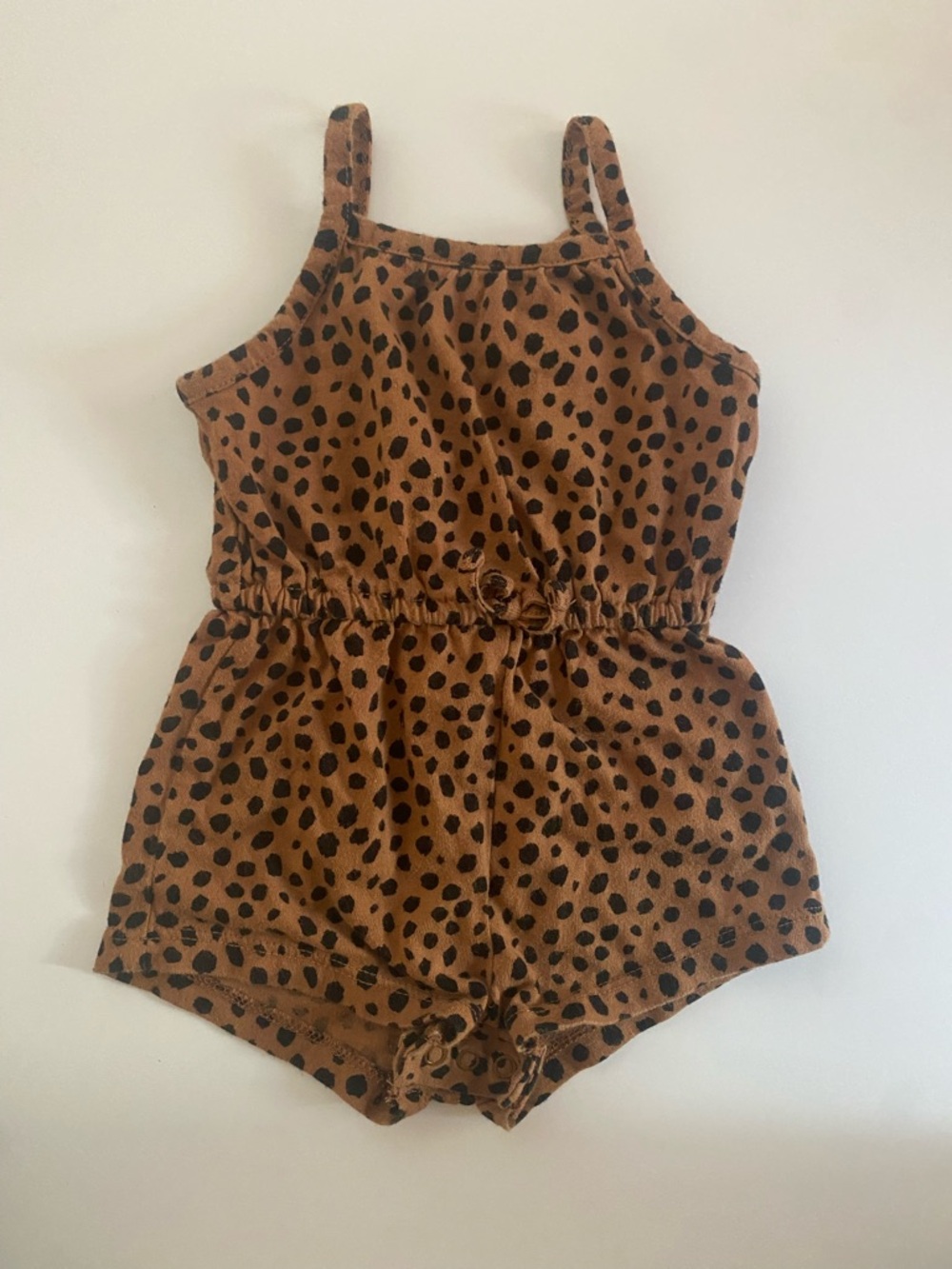 Old Navy Brown Leopard Print Romper - Sleeveless Comfort